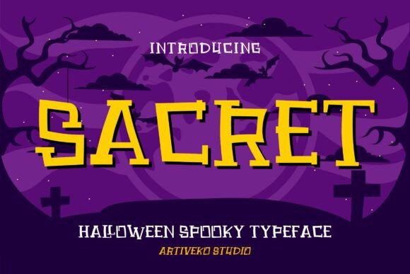 Sacret: A Playful Halloween Display Font for Editors